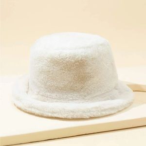 Fuzzy winter bucket hat